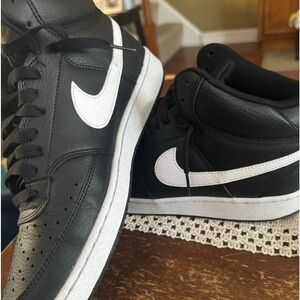 Black and white high top Nike